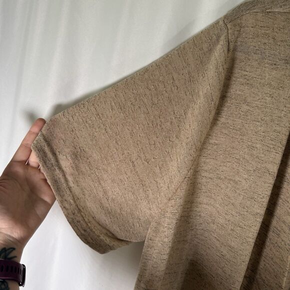 Woman Within Cardigan Women's 4X 34 36 Brown Open Front Linen Blend Short Sleeve - Picture 5 of 11